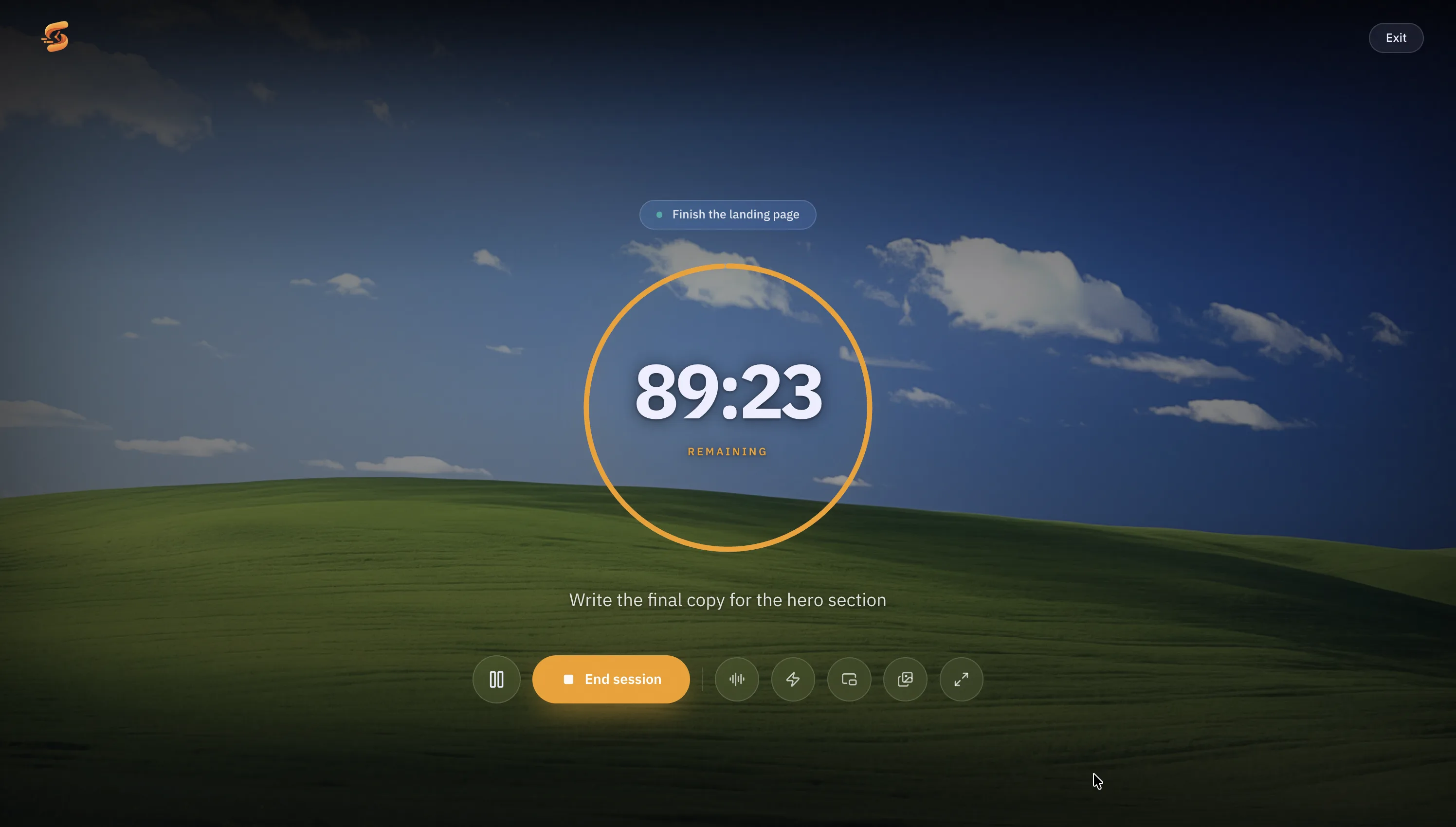StayFocus focus session timer screen.